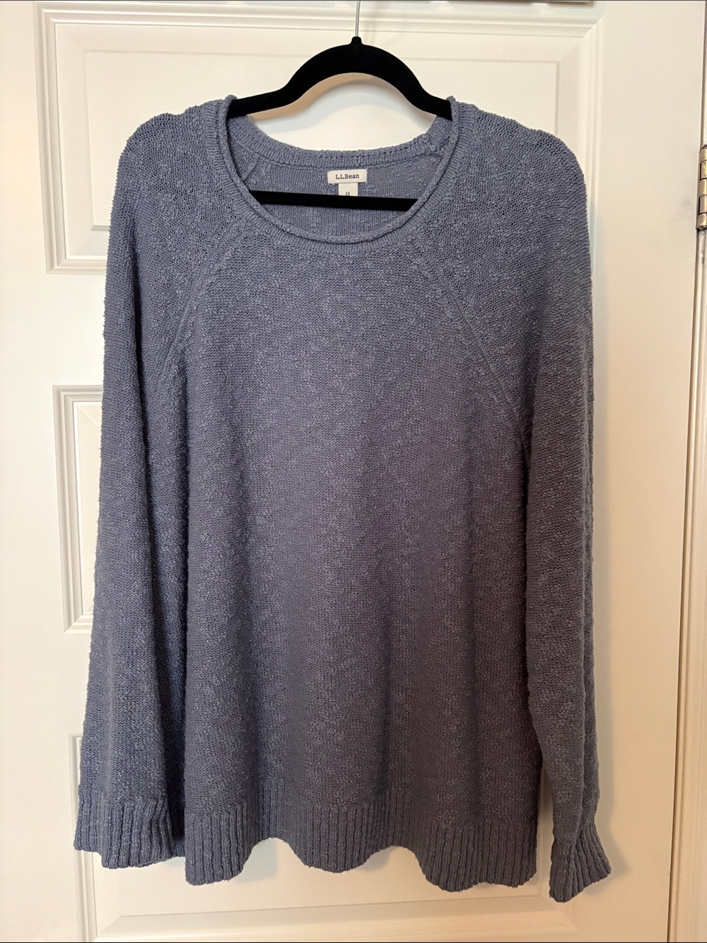 L.L. Bean Women’s Light Blue Textured Crewneck Sweater